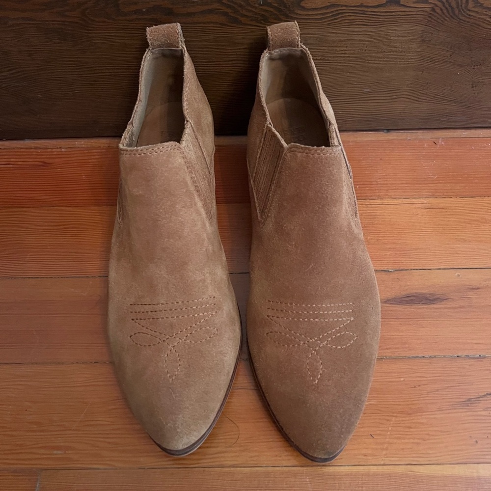 Brown Suede Frye and Co Leather Cowboy Bootie